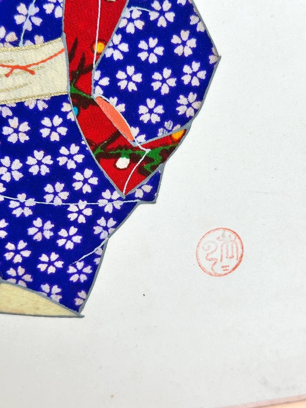 SHP92 - Collage shikishi artwork card of Nishijin-ori