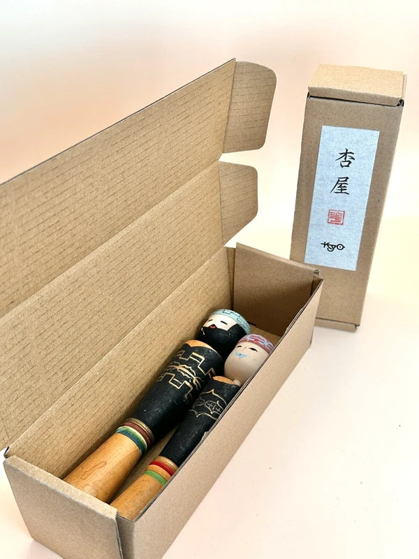 K15075 - Ainu Couple Sosaku Pair Kokeshi Dolls