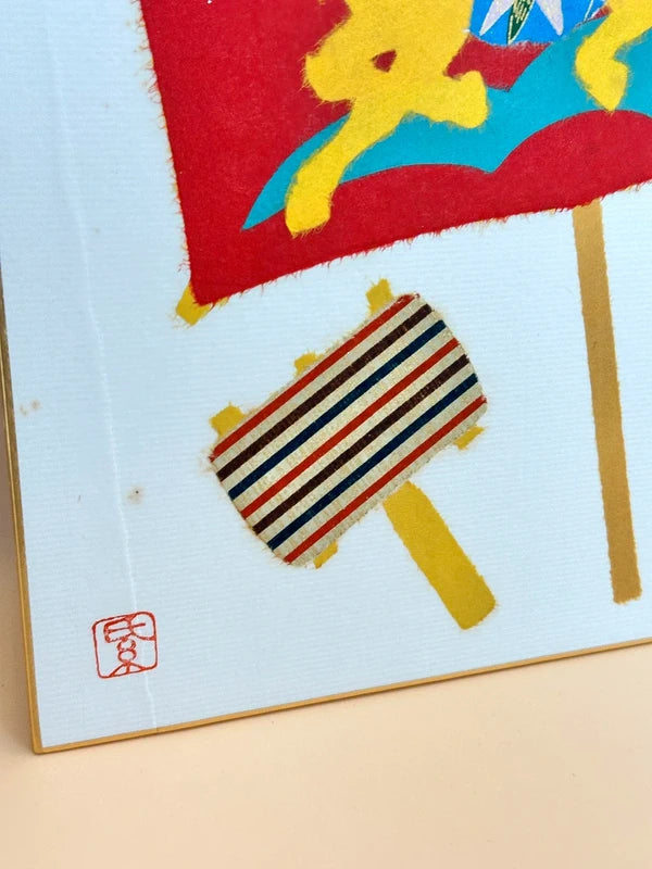 SHP107 - Vintage Japanese Chigiri-e Shikishi card