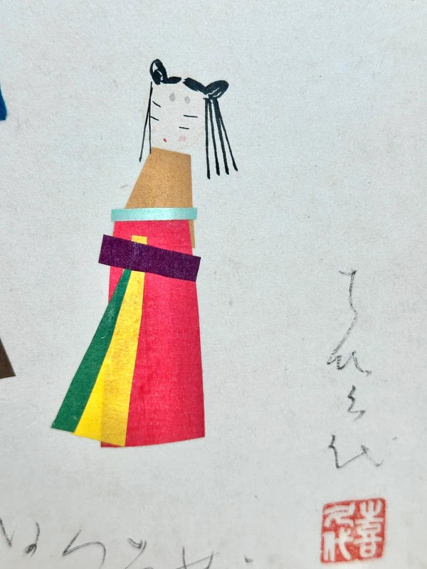 SHP113 - Original Shikishi artwork card 雛人形