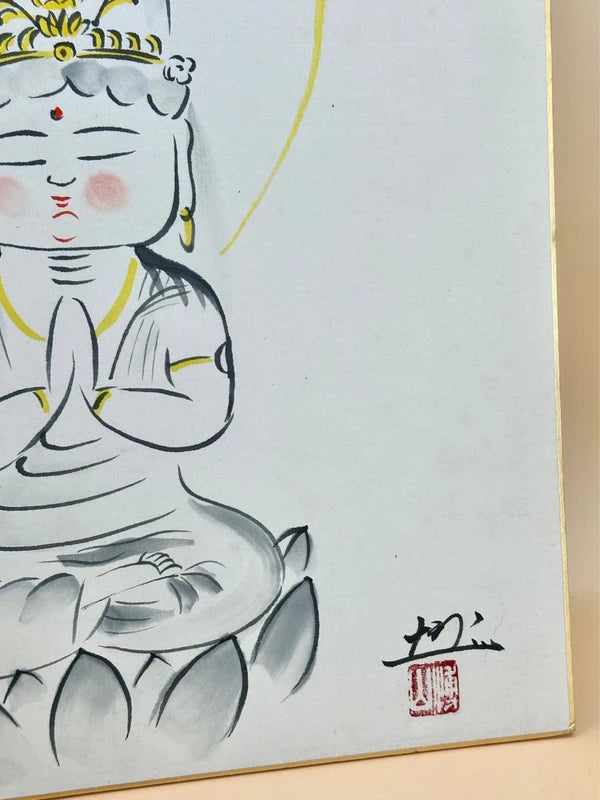 SHP115 - Vintage Original Shikishi artwork card 観音