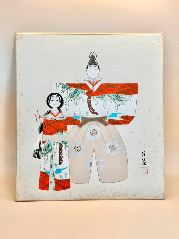 SHP117 - Hina Dolls vintage Shikishi artwork card