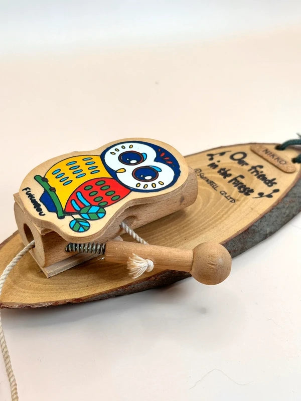 TB11 - Vintage 80s Wooden Owl Bell by Swinbell 株式会社スウィンベル