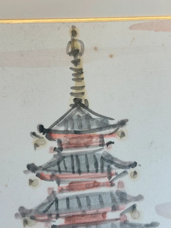SHP139 - Original Shikishi artwork card 五重塔
