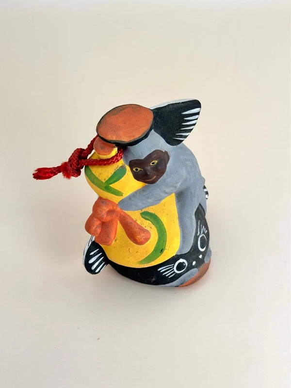 CB059 - RARE Ōtsu-e Dorei clay bell of Hyōtan Namazu