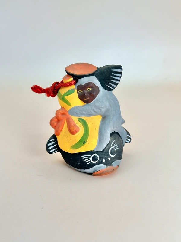 CB059 - RARE Ōtsu-e Dorei clay bell of Hyōtan Namazu