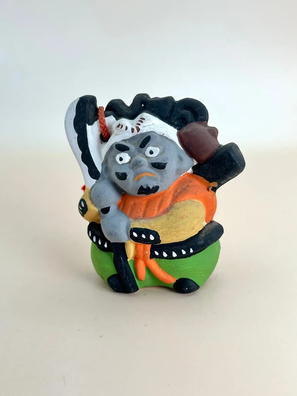 CB060 - RARE Ōtsu-e Dorei clay bell of Benkei
