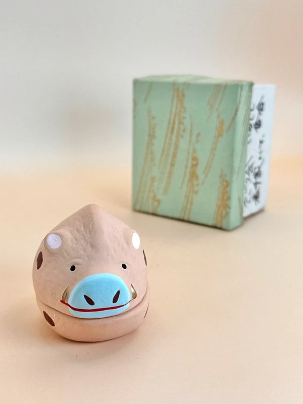 TB22 - Ceramic Zodiac Boar Pig Incense Box
