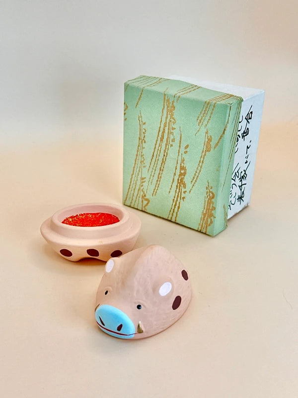 TB22 - Ceramic Zodiac Boar Pig Incense Box