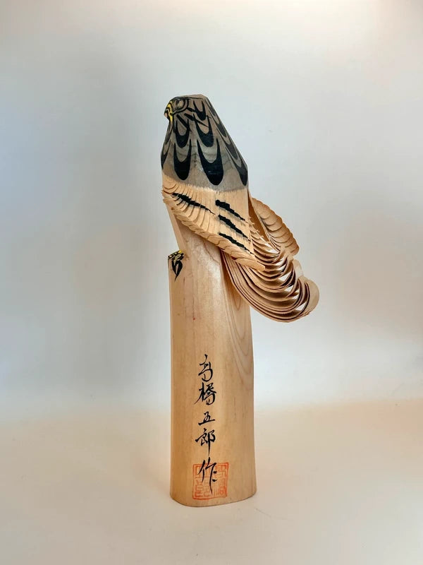 K25050 - Sasano Ittobori hawk wood carving