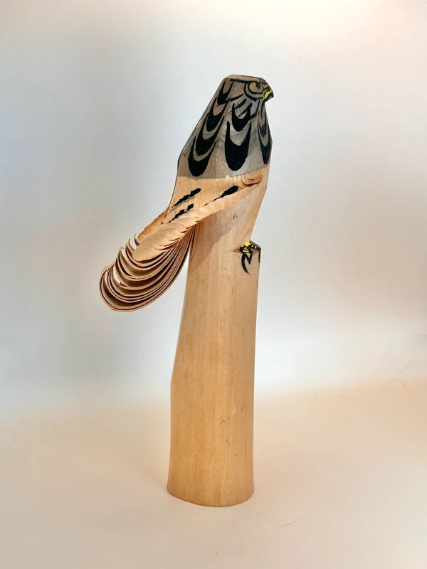 K25050 - Sasano Ittobori hawk wood carving
