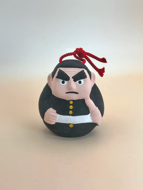 CB068 - Saigō Takamori Drei Clay Bell Kagoshima 西郷隆盛
