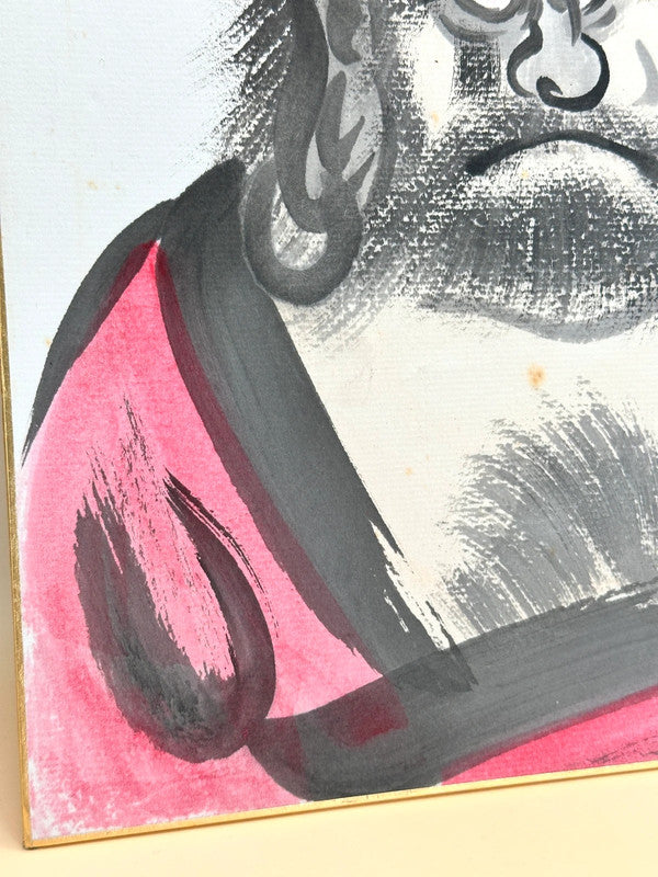 SHP156 - Vintage hand-painted shikishi card Daruma