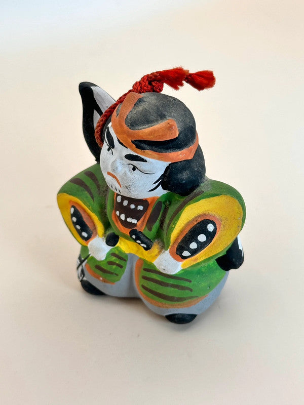 CB075 - RARE Ōtsu-e Dorei clay bell of Tametomo