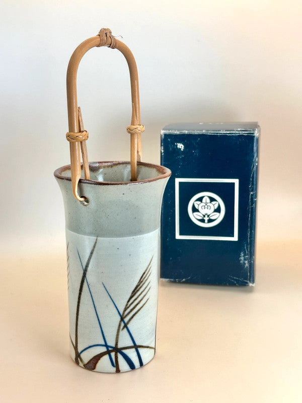 TB32 - Ceramic Vase bamboo handle by Tachikichi たち吉