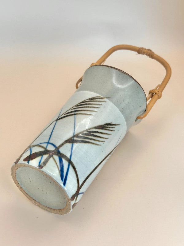 TB32 - Ceramic Vase bamboo handle by Tachikichi たち吉