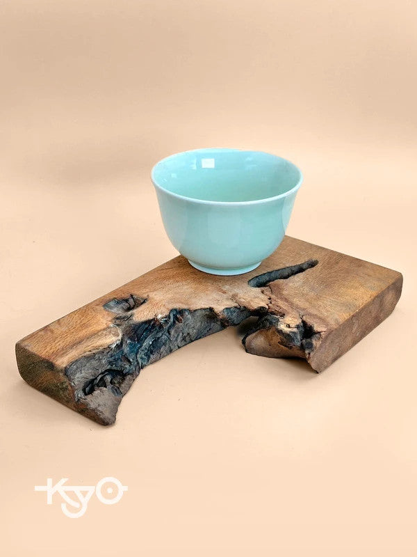 TB08 - Service à thé avec base en bois Wabi-Sabi