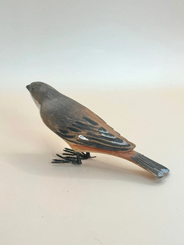 Artisanat folklorique vintage en bois de moineau