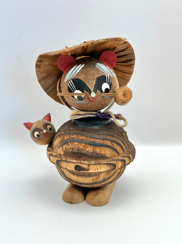 FT13 - Tanuki raccoon wooden doll