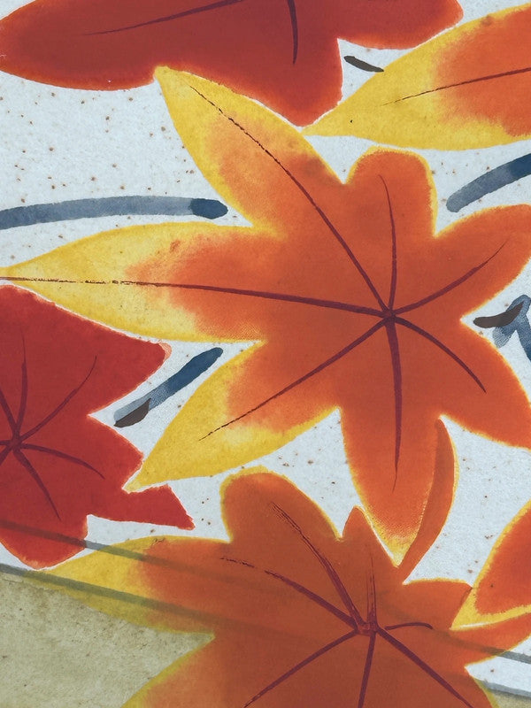 Carte d'art vintage Shikishi automne et oiseau