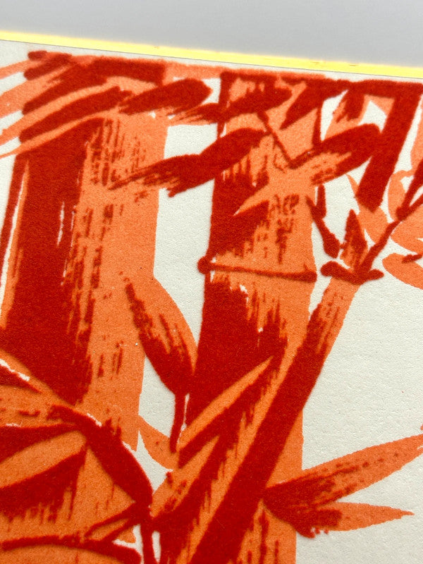 Carte imprimée Shikishi en bambou rouge