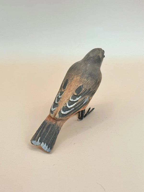 Artisanat folklorique vintage en bois de moineau