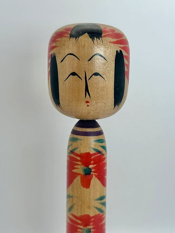K20065 - Traditional Togatta kokeshi by Kinu Asakura 朝倉きぬ