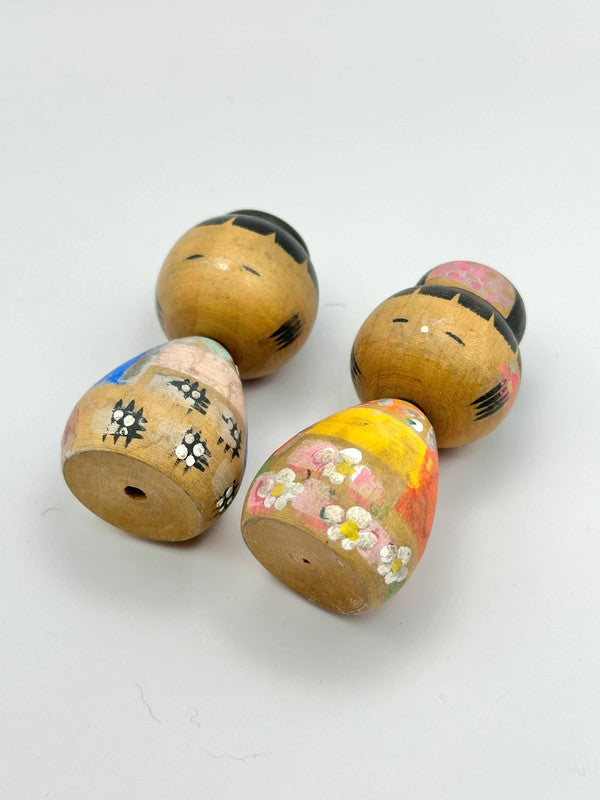 K10025 - Vintage Japanese Wooden Kokeshi Dolls in pair