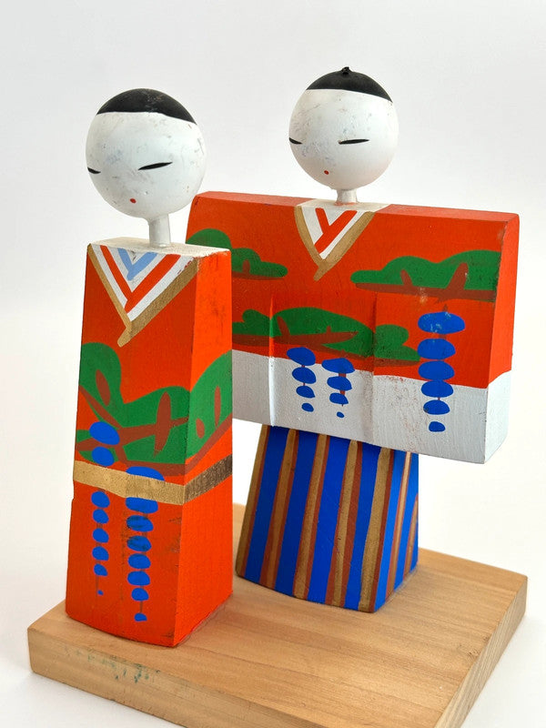 Poupée japonaise Hina en bois vintage