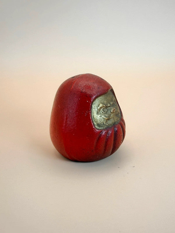 Figurine Daruma japonaise vintage en métal