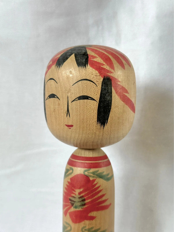 Poupée kokeshi japonaise vintage par Sato Yoshiaki