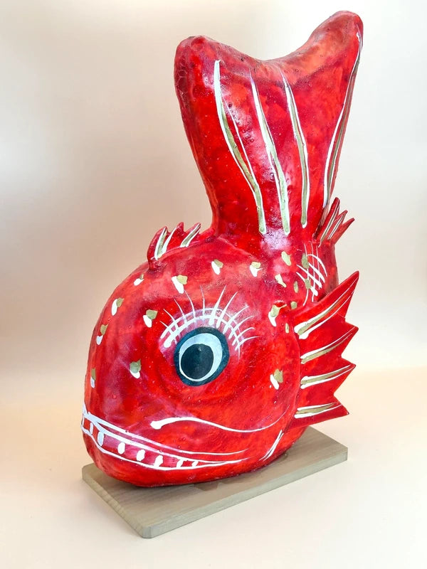 FT141 - Large Miharu Hariko Mede Tai folk toy 三春張子 めで鯛