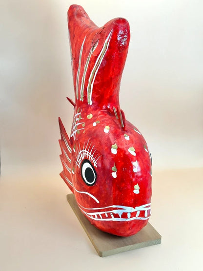 FT141 - Large Miharu Hariko Mede Tai folk toy 三春張子 めで鯛