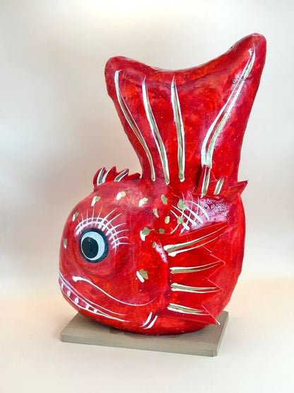 FT141 - Large Miharu Hariko Mede Tai folk toy 三春張子 めで鯛