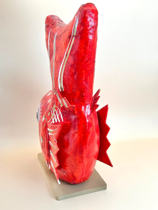 FT141 - Large Miharu Hariko Mede Tai folk toy 三春張子 めで鯛