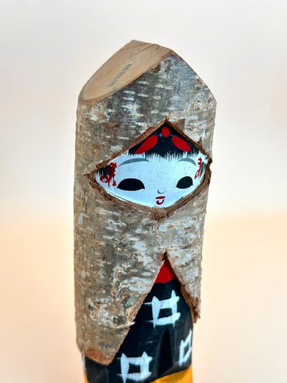 K15070 - Vintage Yukinko Kokeshi itto-bori 一刀彫