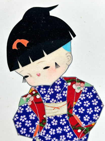 SHP92 - Collage shikishi artwork card of Nishijin-ori