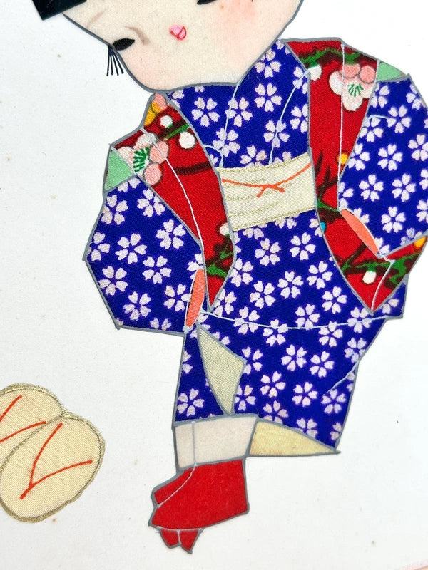 SHP92 - Collage shikishi artwork card of Nishijin-ori