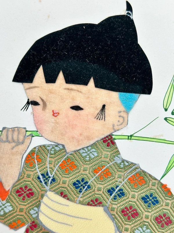 SHP93 - Collage shikishi artwork card of Nishijin-ori