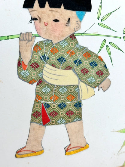 SHP93 - Collage shikishi artwork card of Nishijin-ori