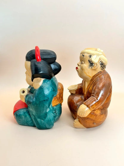 FT145 - Vintage Pottery of Okame and Hyottoko