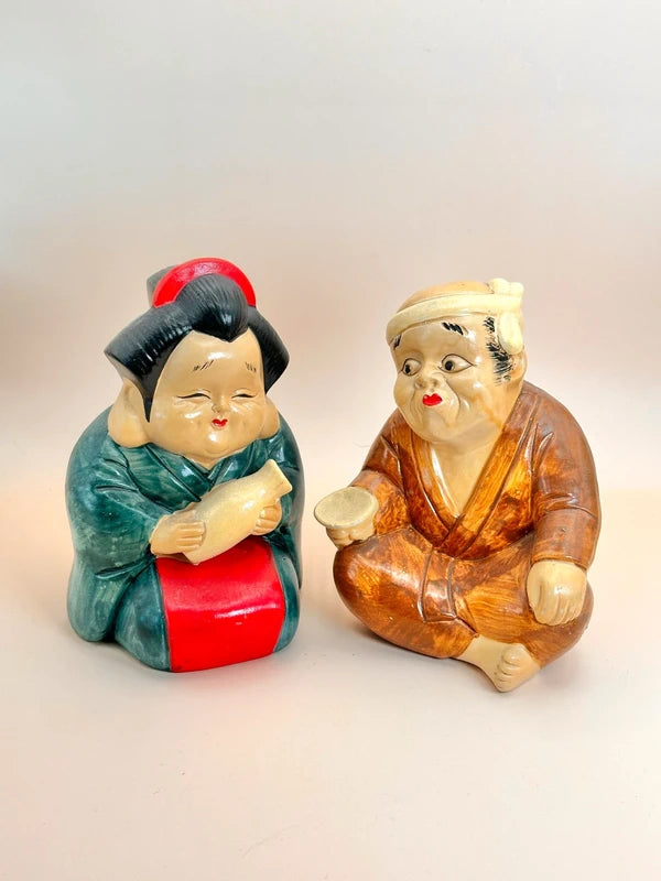 FT145 - Vintage Pottery of Okame and Hyottoko