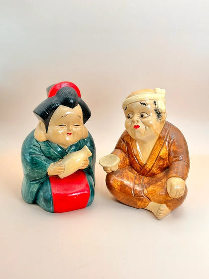 FT145 - Vintage Pottery of Okame and Hyottoko
