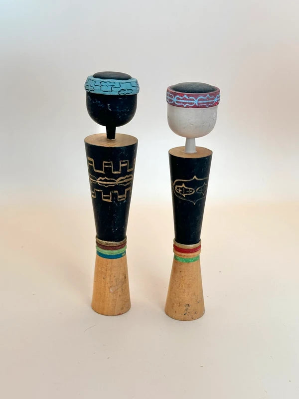 K15075 - Ainu Couple Sosaku Pair Kokeshi Dolls