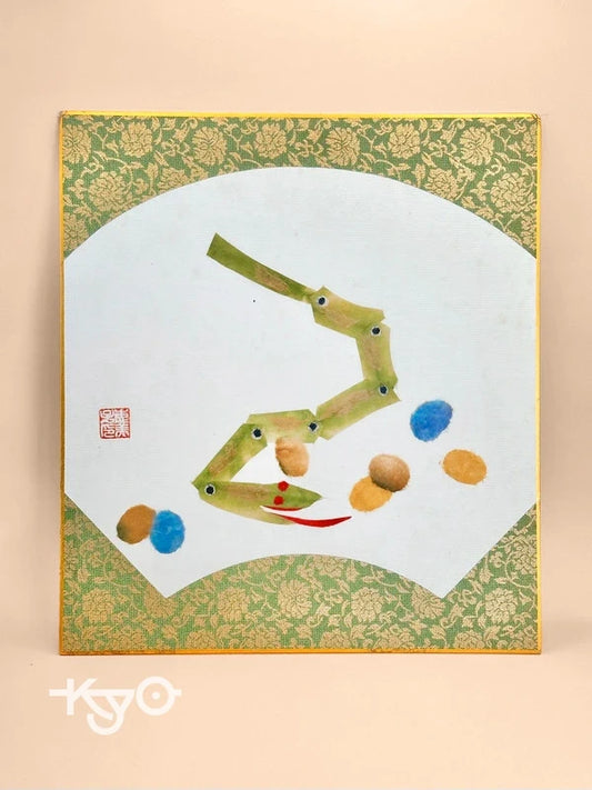 SHP106 - Vintage Japanese Chigiri-e Shikishi card