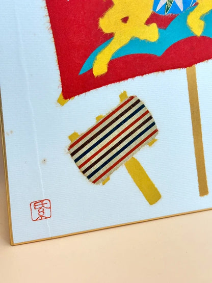 SHP107 - Vintage Japanese Chigiri-e Shikishi card