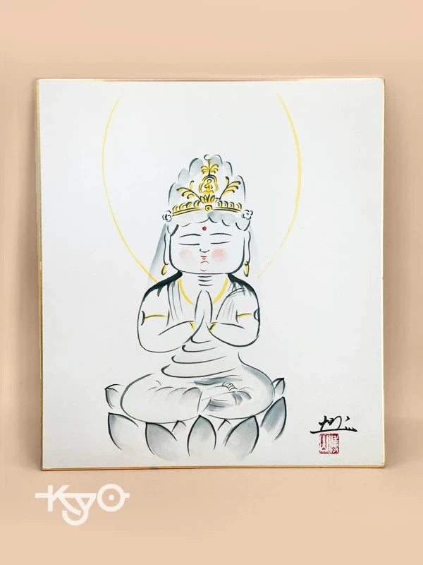 SHP115 - Vintage Original Shikishi artwork card 観音