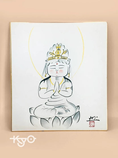 SHP115 - Vintage Original Shikishi artwork card 観音