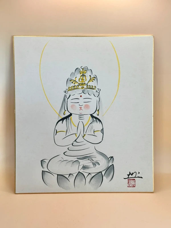 SHP115 - Vintage Original Shikishi artwork card 観音