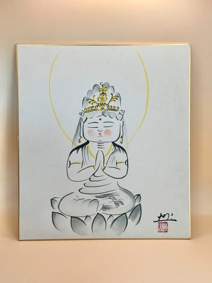 SHP115 - Vintage Original Shikishi artwork card 観音